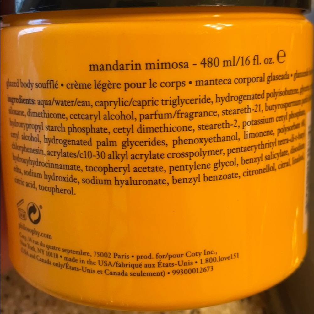 COPY - Philosophy Mandarin Mimosa 16 oz glazed body soufflé NEW - Picture 3 of 4